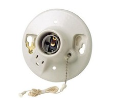 9726-C Lamp Holder, 125 V, 660 W, Porcelain Housing Material, White