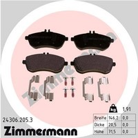 Zimmermann Bremsbelagsatz Scheibenbremse 24306.205.3 FüR Klasse 24306 W204 C204