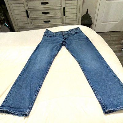 Reclaim Men's Regular Straight Blue Denim Jeans Medium Wash Mid Rise 5-Pocket