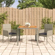Garden Dining Set Grey PE rattan Standard Modular