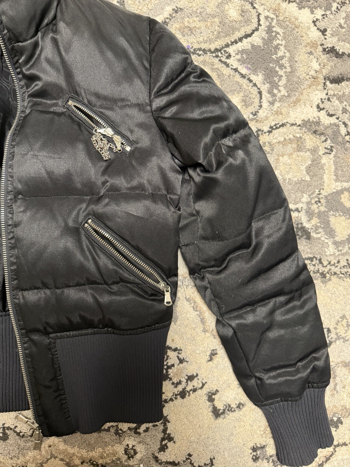 Express Black Cropped Puffer Jacket Featuring A B… - image 6