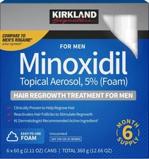 MINOXIDIL 5 Foam Kirkland Signature Men Hair Regrowth 6 Month Supply 6 cans '27