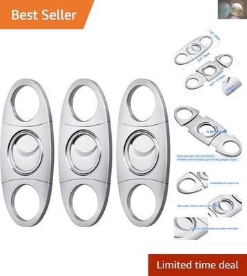 Elegant Stainless Steel Cigar Cutters - Smooth Precision Cutting in 3 Pack