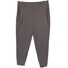 Athleta Womens Brooklyn Pants 16 Taupe Utility Travel Zip Pocket Stretch SP24