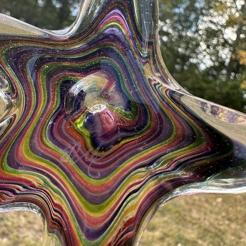 Luke Adams mundgeblasenes Glas Seestern Ornament Sonnenfänger Briefbeschwerer signiert Regenbogen - Bild 4 von 5