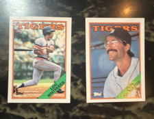 Topps 1988 Tigers Lou Whitaker Tom Brookens Baseball Cards Lot