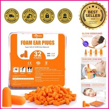 Soft Foam Ear Plugs - 32 Pairs, 32dB Noise Reduction, Ideal for Noisy Events