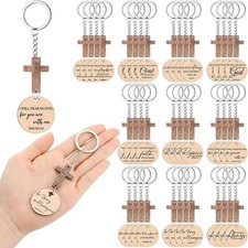 40 Pcs Cross Bible Verse Religious Keychain Bulk Christian Positive Inspirati...