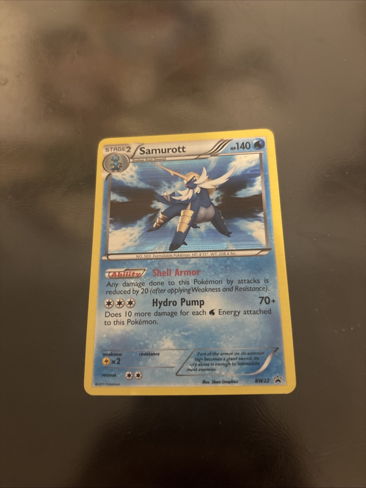 Pokemon TCG Samurott Card Stage 2 Water Type BW22