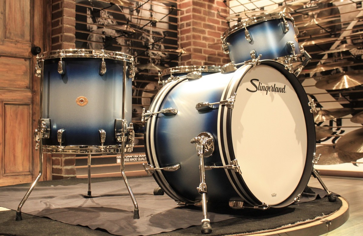 Slingerland Radio King 4-pcs Blue/Silver Lacquer Drum Set (20-12-14-14) - New!