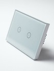 WiFi Smart Touch Switch 2 Gang Wall Panel Alexa Google 2.4GHz Glass White