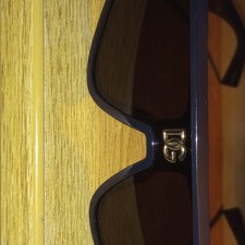 Men's Rectangle Sunglasses Black Plastic Frame Brown Tinted Plastic Lenses