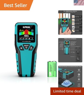 Battery-Powered Stud Finder Tool with Backlit Display for Home & DIY Projects