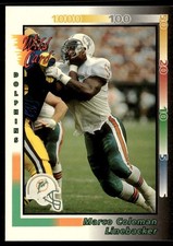 1992 Wild Card Marco Coleman Rookie Miami Dolphins #353. rookie card picture