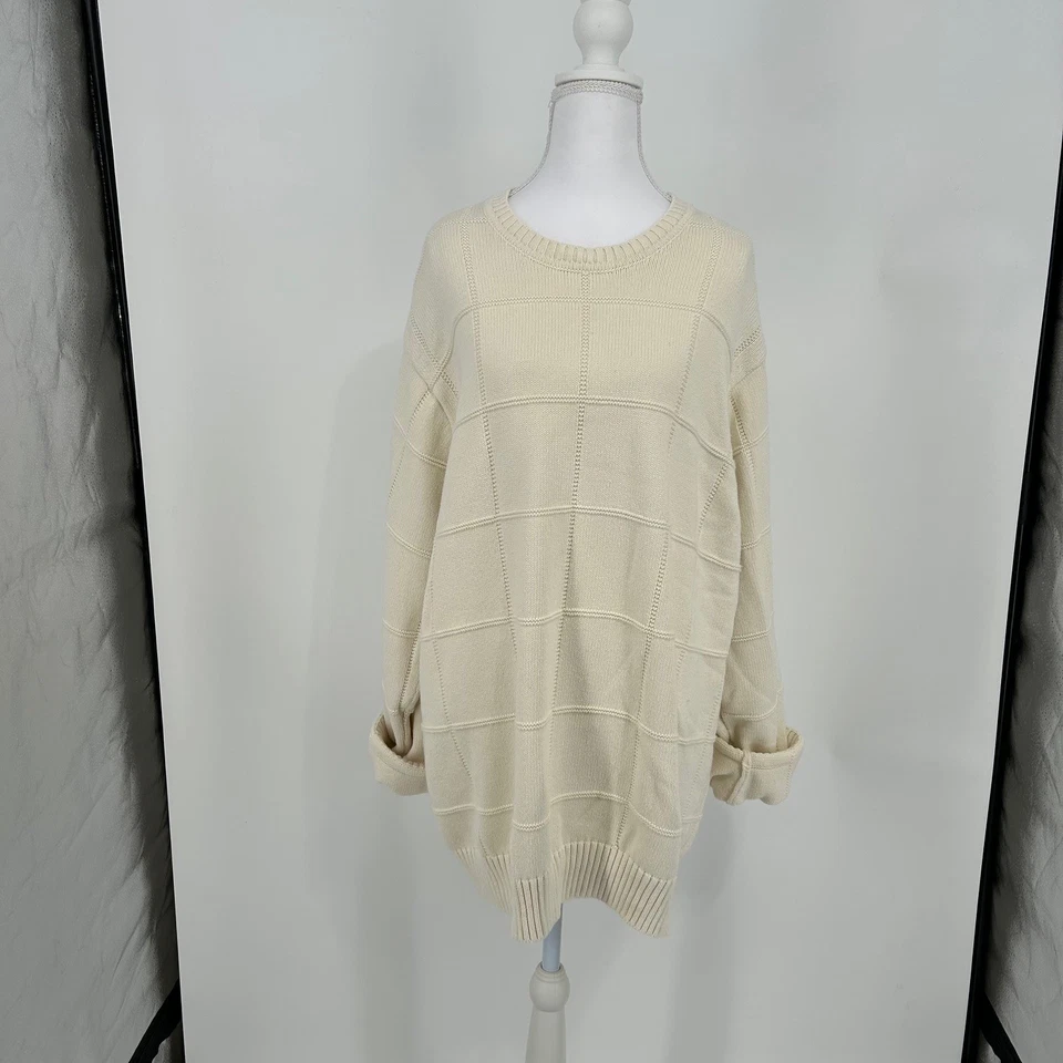 Suéter Alexander Julian Colores Crema Rejilla Tejido Algodón Para Hombre De Colección 2XL Foto 2 de 4