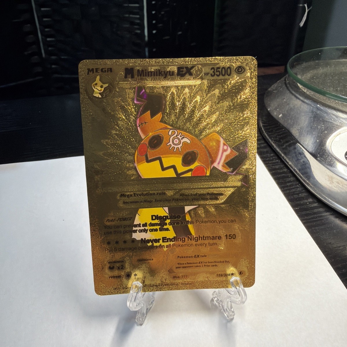 2024 Pokémon Gold Foil Fan Art Card Mega Mimikyu Ex Hp 3500 159