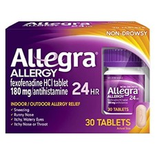 Allegra 24 Hour Allergy Tablets 30 Tablets exp 03/2026
