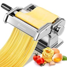 Sailnovo 3-in-1 Pasta Maker with 9-Setting Pasta Roller & Cutters, Silver | 9