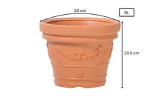Terracotta Effect Plant Pot – Indoor Outdoor Planter–Plastic Flower Pot–5 Sizes