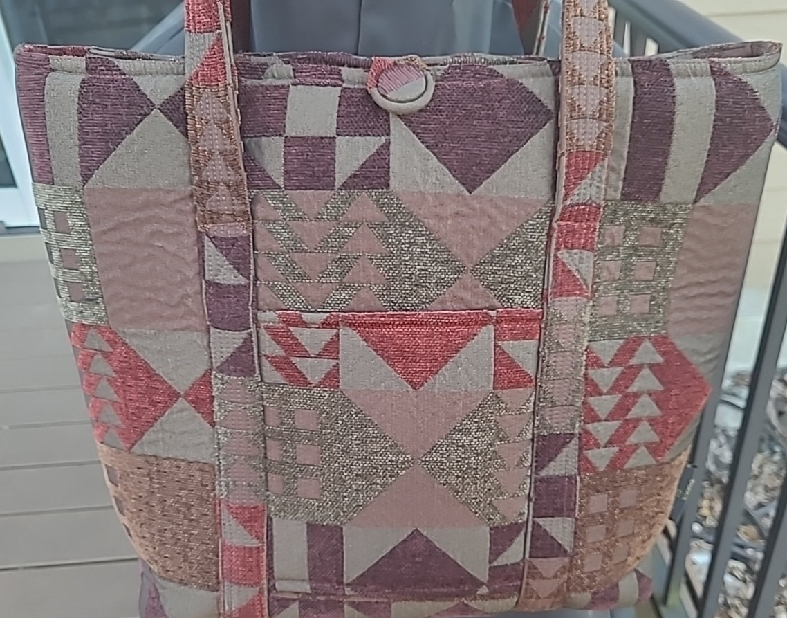 Donna Sharp Quilted Patchwork Brown Earth Tote La… - image 19