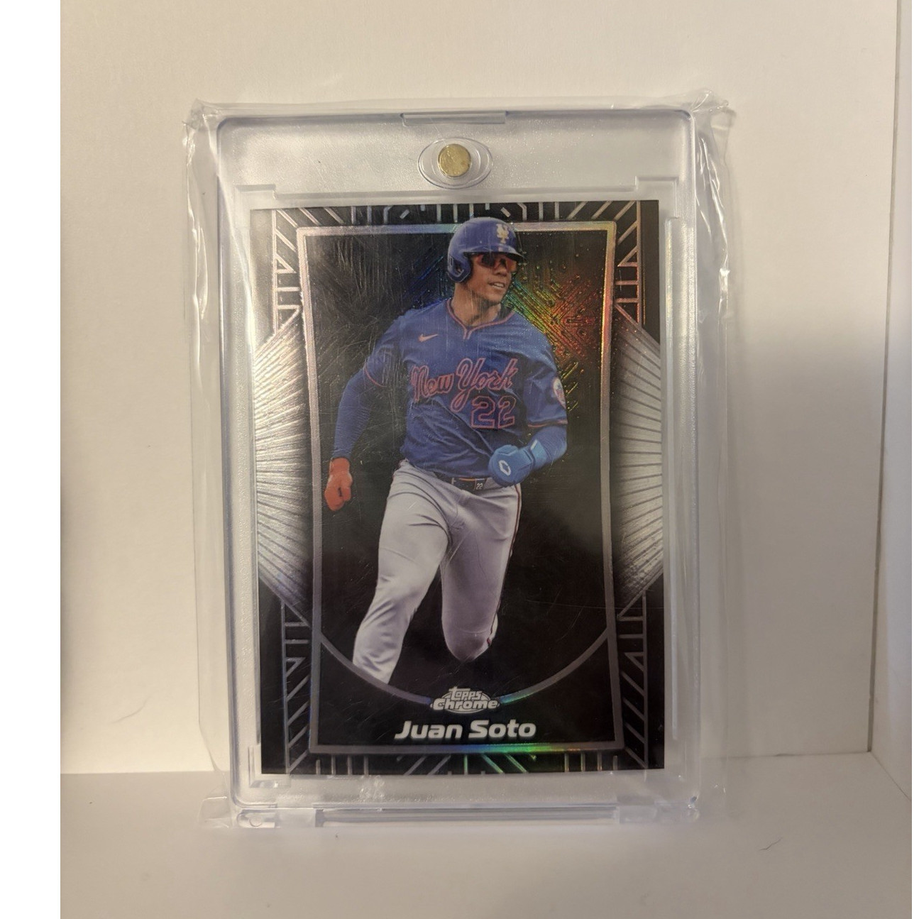 Topps 2025 Chrome Shadow Etch Juan Soto SE-5 Mets Baseball Card Case Hit