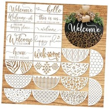 Welcome Stencils for Painting on Wood Doormat, Half Round Stencils for Crafts