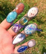 k2 Jasper & Mix Rings Lot 925 Sterling Silver Plated Gemstone Handmade Jewelry
