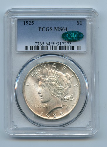 1925 Peace Silver Dollar $1 PCGS MS64 CAC | 2 Available