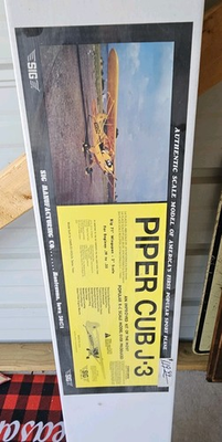 #ad SIG PIPER CUB J 3 R C Balsa Model Airplane Kit #RC 3 71” Wingspan UNBUILT Sealed $250.00