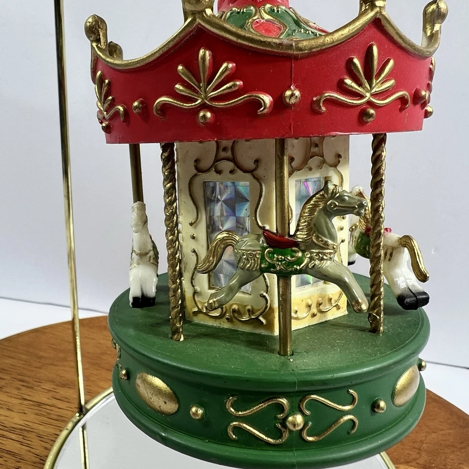 Adorno de Navidad de caballo carrusel vintage 4 pulgadas decoración navideña años 90 Navidad Foto 3 de 4