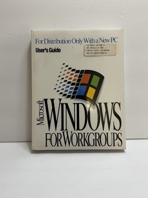 Microsoft Windows 3.11 Workgroups PC User's Guide Brand New Sealed VINTAGE W COA