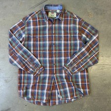 Mens L Vintage 1994 Levi  s Plaid Chest Pocket Button Up Long Sleeve Shirt red