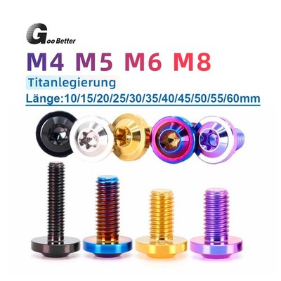 M4 M5 M6 M8 Titanschrauben Torx Linsenkopf Titan Schraube Fahrrad 6 Farbenfroh