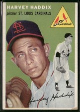 1954 Topps #9 Harvey Haddix VG (paper loss corner)