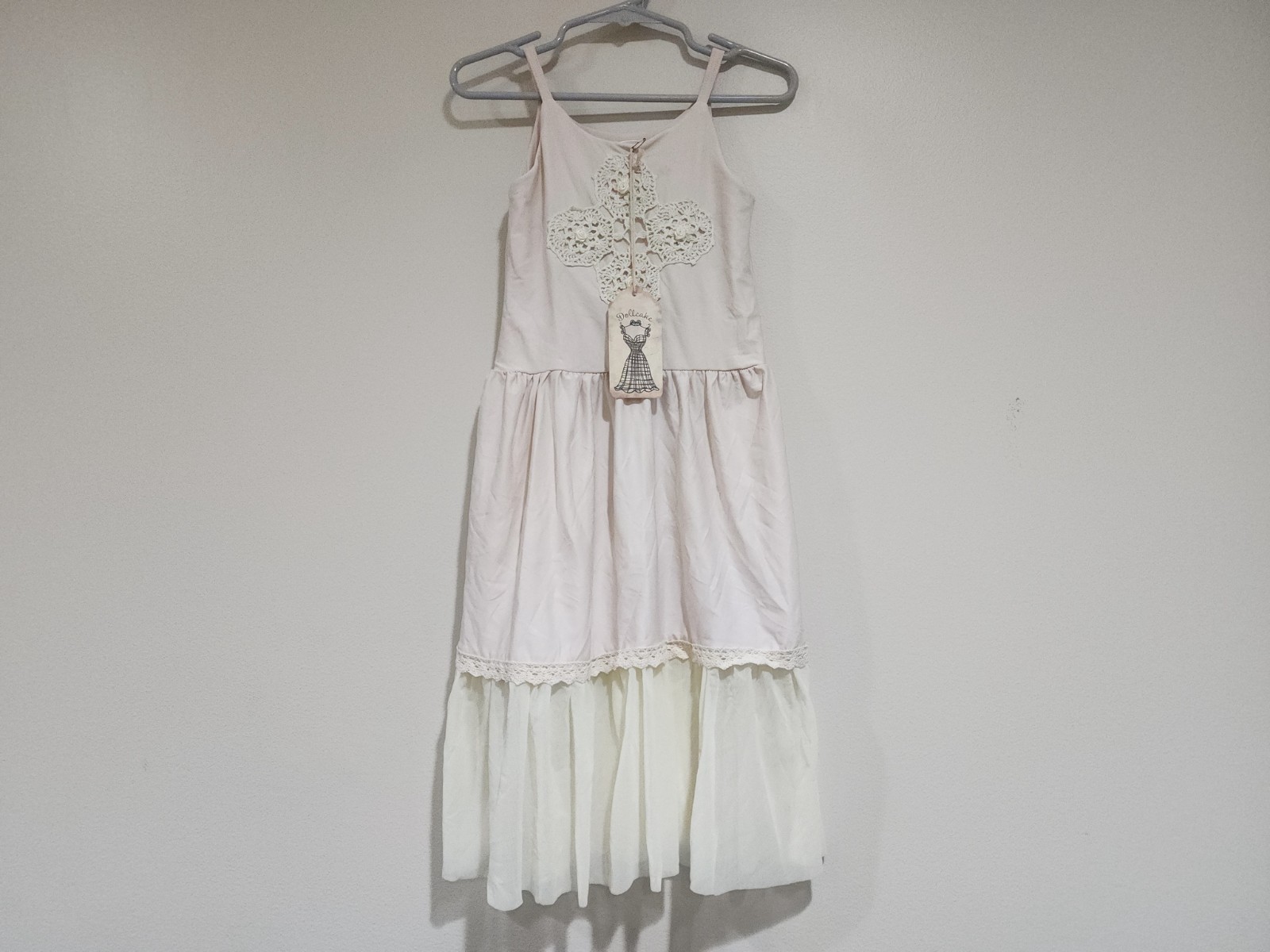 Dollcake Oh So Girly Sweet Prayers Frock Tiered Dress Girls 2 Light Pink Lace