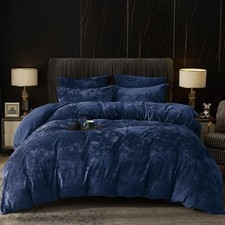 Truly Velvet Duvet Cover Set Size, 3pcs Ultra Soft King Navy No Comforter 