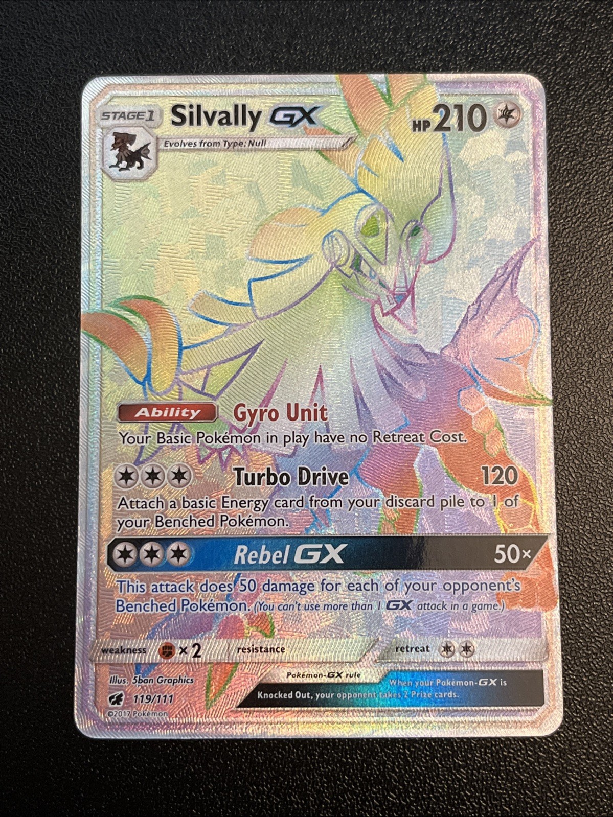 Silvally GX (Secret) 119/111 Sm-Crimson Invasion Holo NM