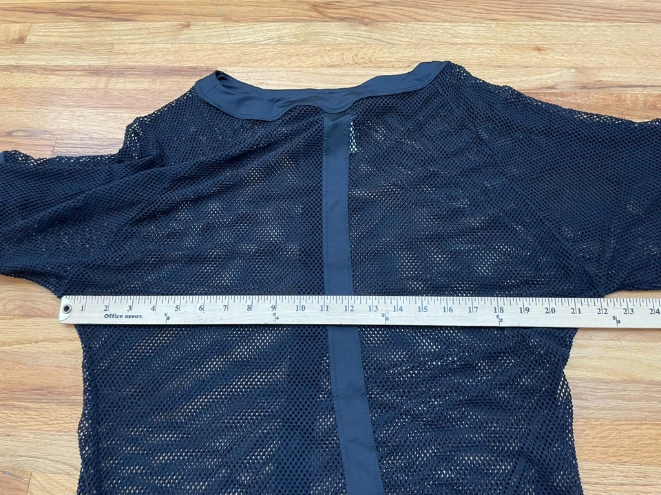 Traje de baño transparente Carmen Marc Valvo XS negro malla cubierta rejilla Foto 4 de 4