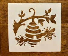 Bees and Hive on a Tree Limb Reusable 10 MIL Laser Cut Mylar Stencil Painting