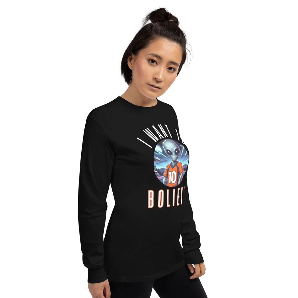 NEW Nix Shirt Long Sleeve Bo Lieve Shirt Alien Shirt Denver Football Broncos Tee - Image 4 of 4