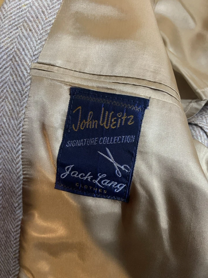 Blazer Abrigo Deportivo De Colección John Weitz Palm Beach Lana Espiga 2 Btn 42R Foto 2 de 4