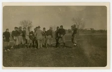 Circa 1915 football team RPPC real photo post card EX at practice older players