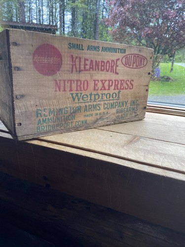 SCHÖN! 20 Gauge 500 Shell Crate, Remington UMC, Dupont Nitro Express, Antik Vintage