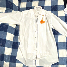 Neil Allyn Men's White Pleated Tuxedo Dress Shirt Spread Collar 30/31
