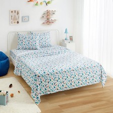 Kid's Soft Easy-Wash Microfiber 4-Piece Sheet Set W/ Pillowcase Queen Cosmic