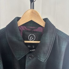 Volcom Stone Lords Mens XL Green Plaid Wool-B...