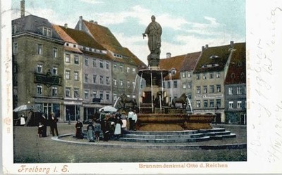 Freiberg Brunnen Denkmal Otto d. Reichen