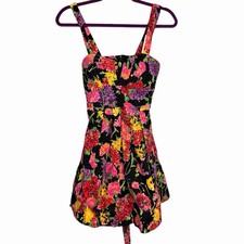 Sequin Hearts Mini Dress Womens 5 Juniors Multicolored Tulle Skirt Floral Belted