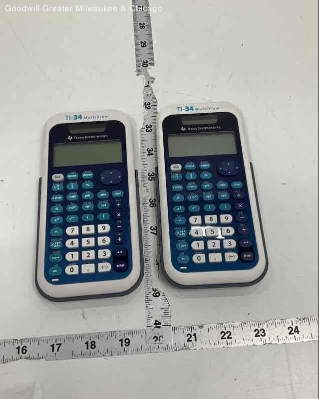 2 Texas Instruments TI-34 MultiView Scientific Calculators