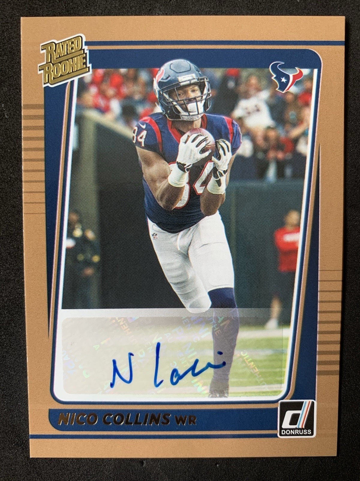 NICO COLLINS - 2021 Donruss Bronze AUTO #280 Rated Rookie RC Houston Texans